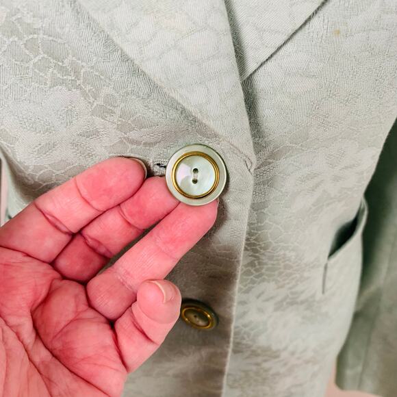 Vintage Jones New York Suit Size 8 2-Piece Skirt Suit w/ Blazer Jacket Green - Picture 7 of 12